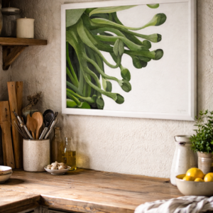 Broccoli Vegetable String Art Textured Painting