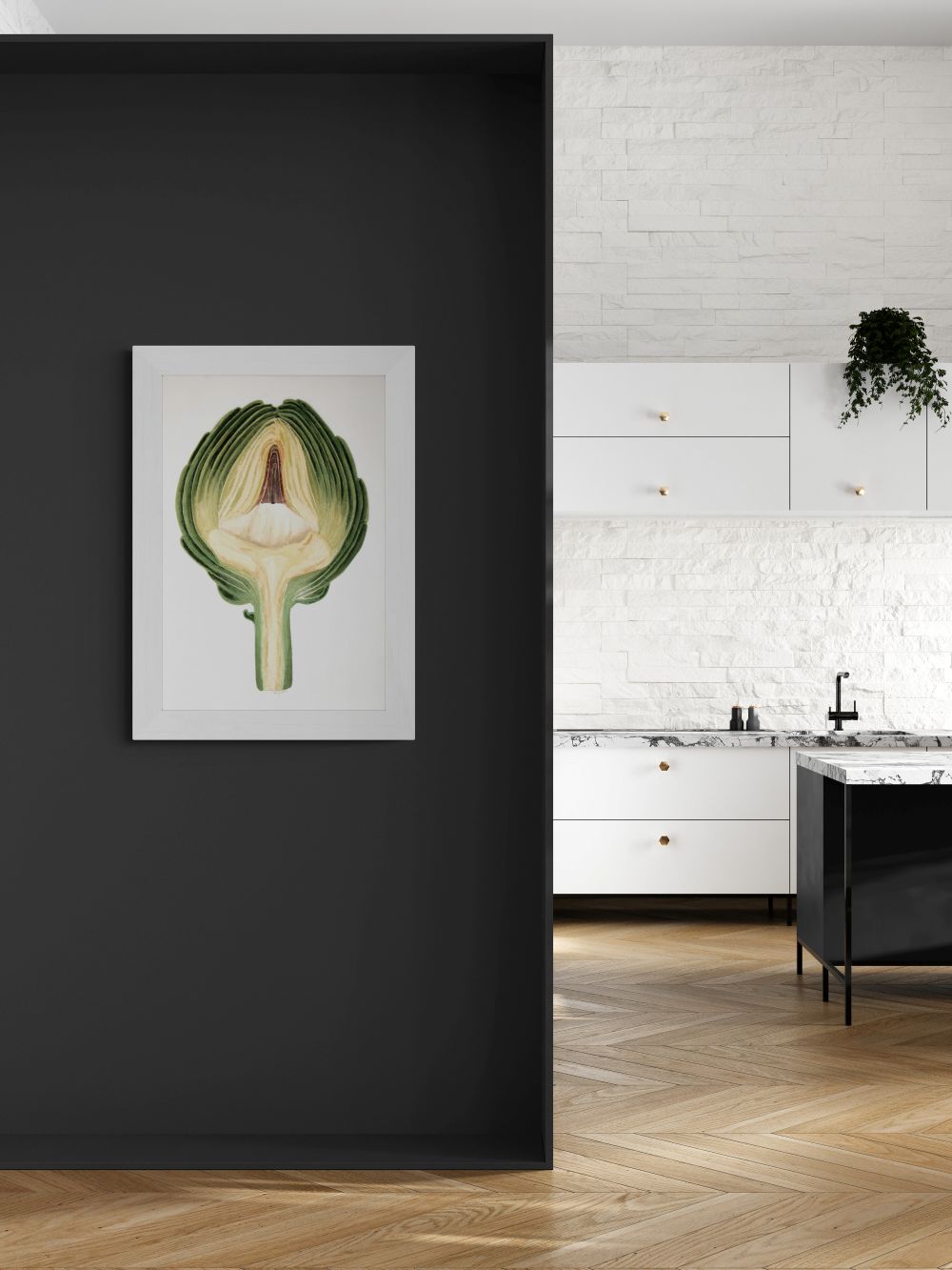 large textured artichoke string artwork kitchen wall art for modern organic interior