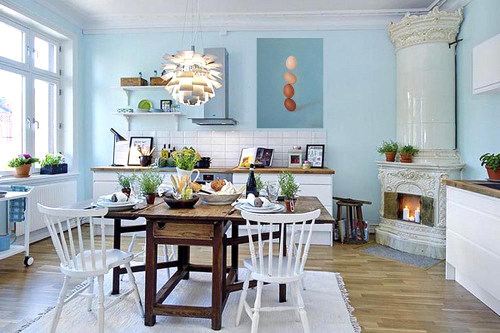 Stacked Eggs Cairn Surrealism Wall Art Painting - Image 5