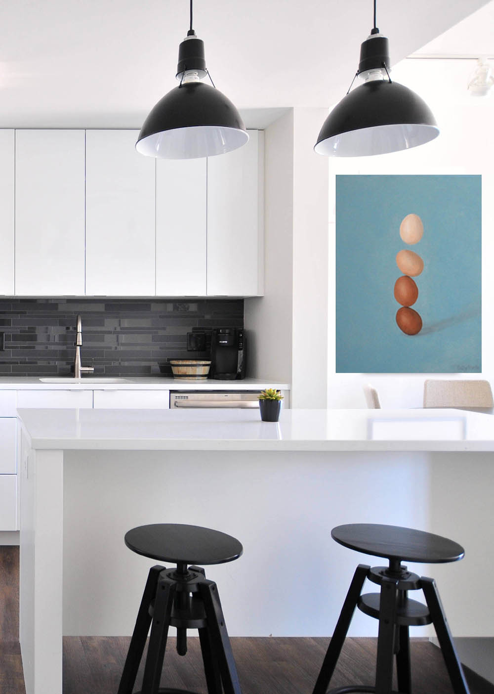 Stacked Eggs Cairn Surrealism Wall Art Painting - Image 6