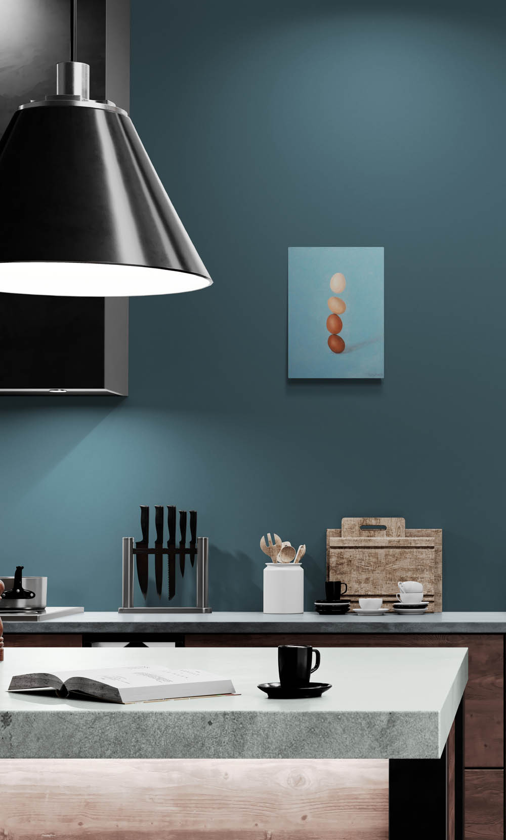 Stacked Eggs Cairn Surrealism Wall Art Painting - Image 3