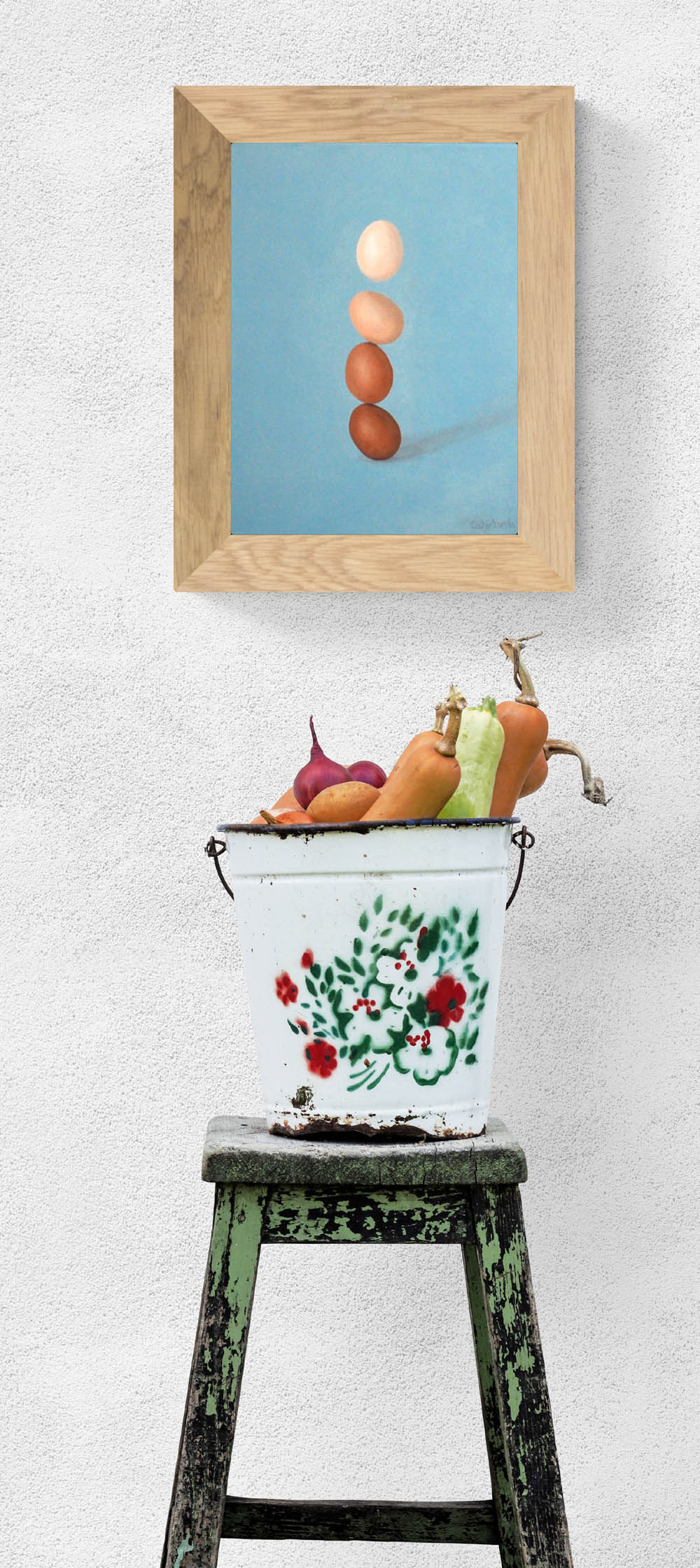 Stacked Eggs Cairn Surrealism Wall Art Painting - Image 7