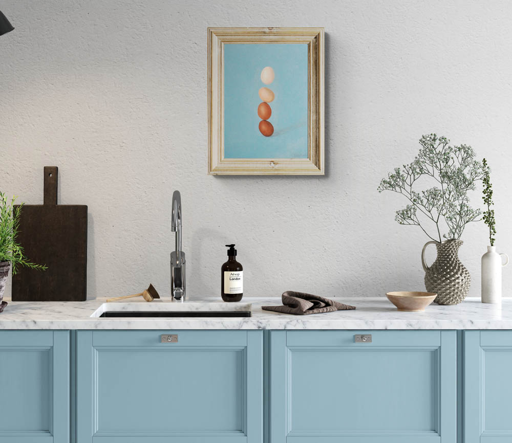 Stacked Eggs Cairn Surrealism Wall Art Painting - Image 8