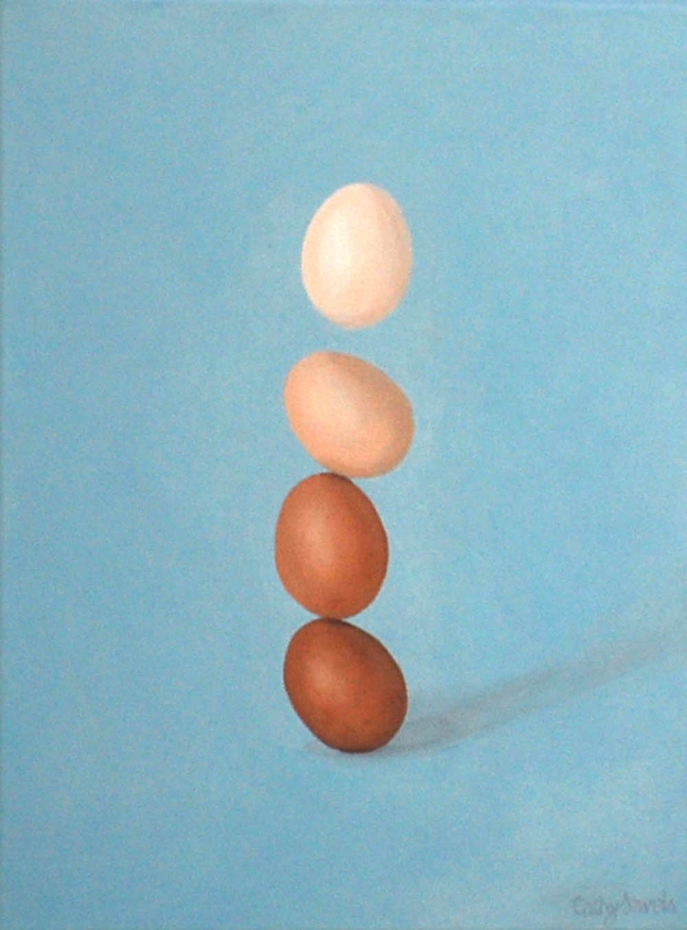 Stacked Eggs Cairn Surrealism Wall Art Painting - Image 10