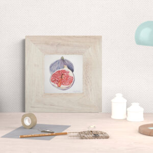 Small Fig Oil Painting Gift - Realistic Fruit Still Life Modern Kitchen Wall Art