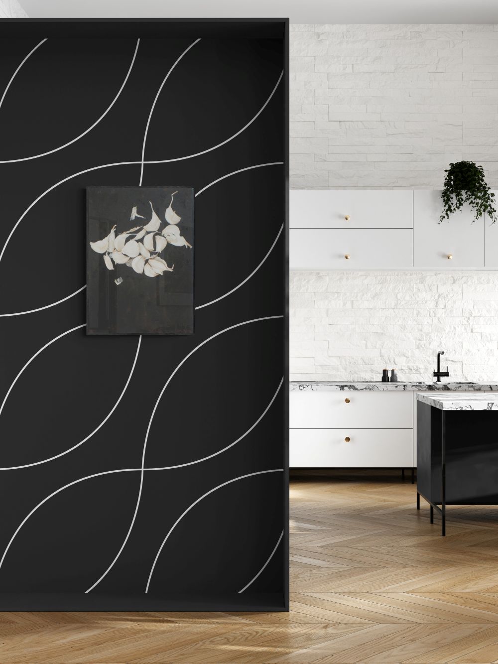 Garlic Still Life Painting Large Kitchen Wall Art Modern Culinary Decor Food Art for Chefs & Foodies - Image 3