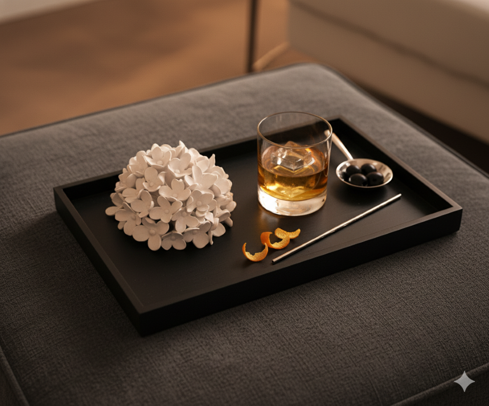 Hydrangea Flower Sculpture Modern Organic Floral Wall Art or Shelf Decor - Image 3