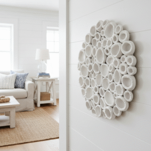 Sea Textures Abstract Round Coral Sculpture