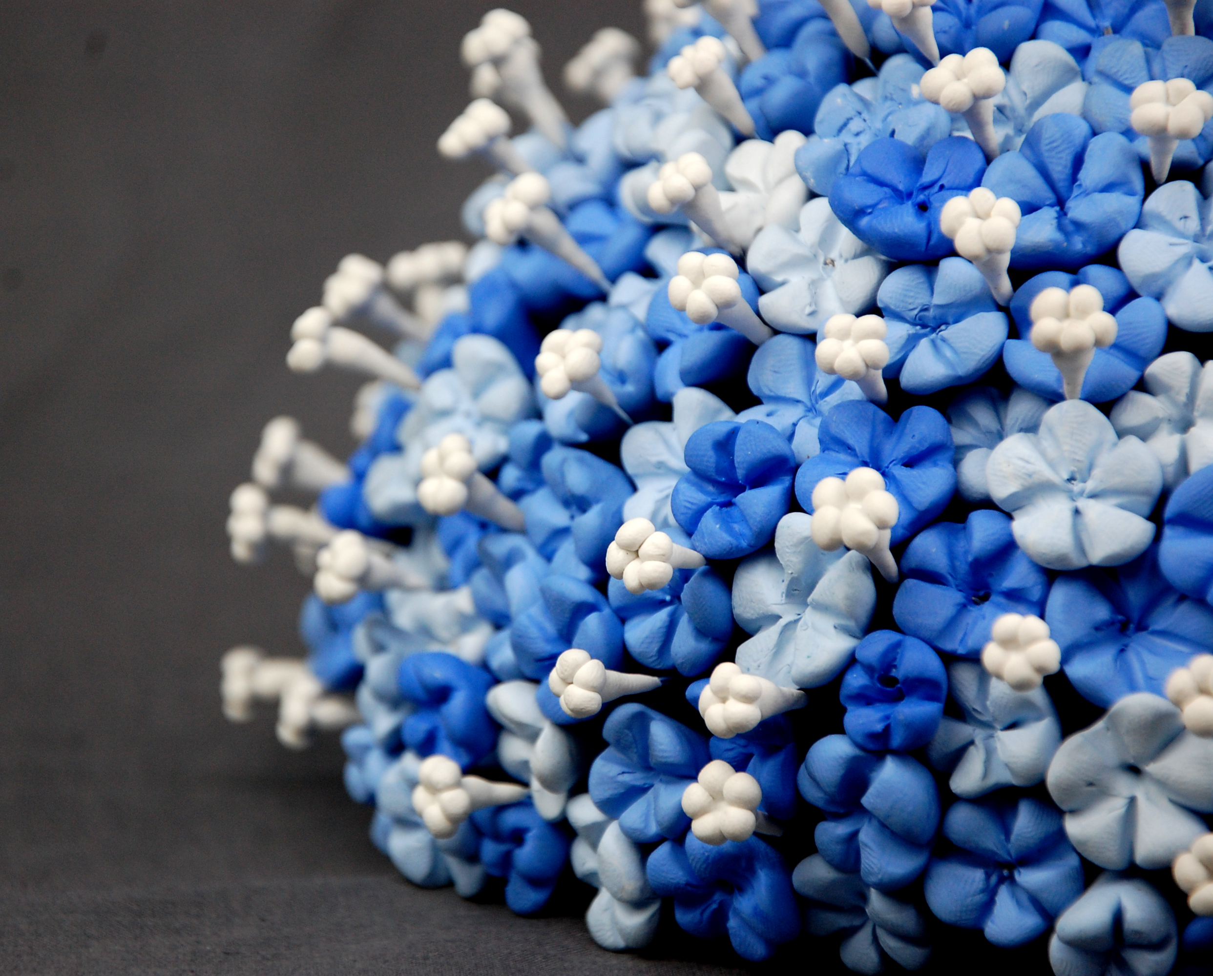 Forget-Me-Not Blue and White Flower Sculpture, Freestanding Statement Piece - Image 10