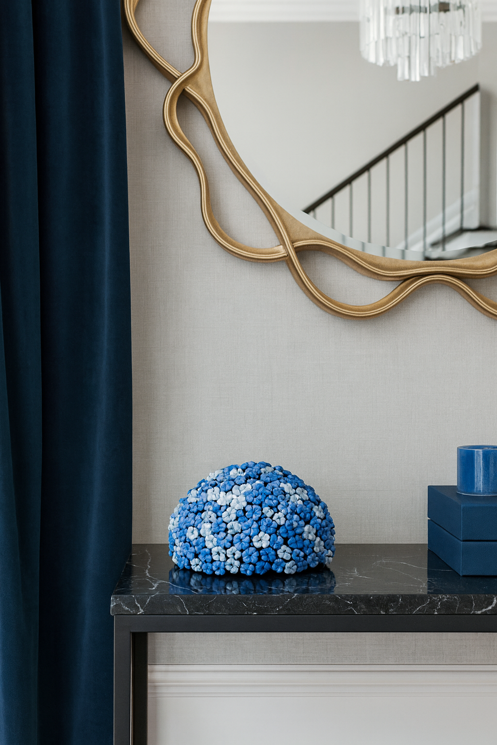 Forget-Me-Not Blue and White Flower Sculpture, Freestanding Statement Piece - Image 6