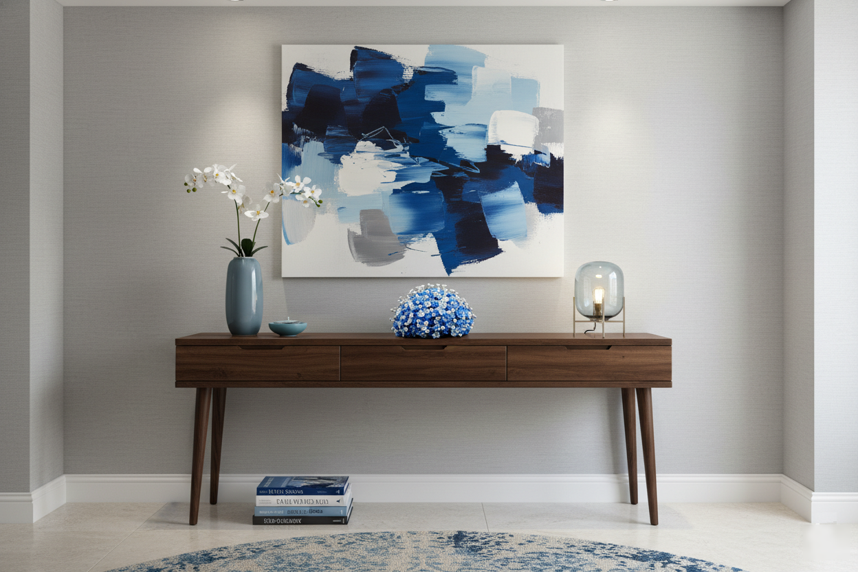 Forget-Me-Not Blue and White Flower Sculpture, Freestanding Statement Piece - Image 8