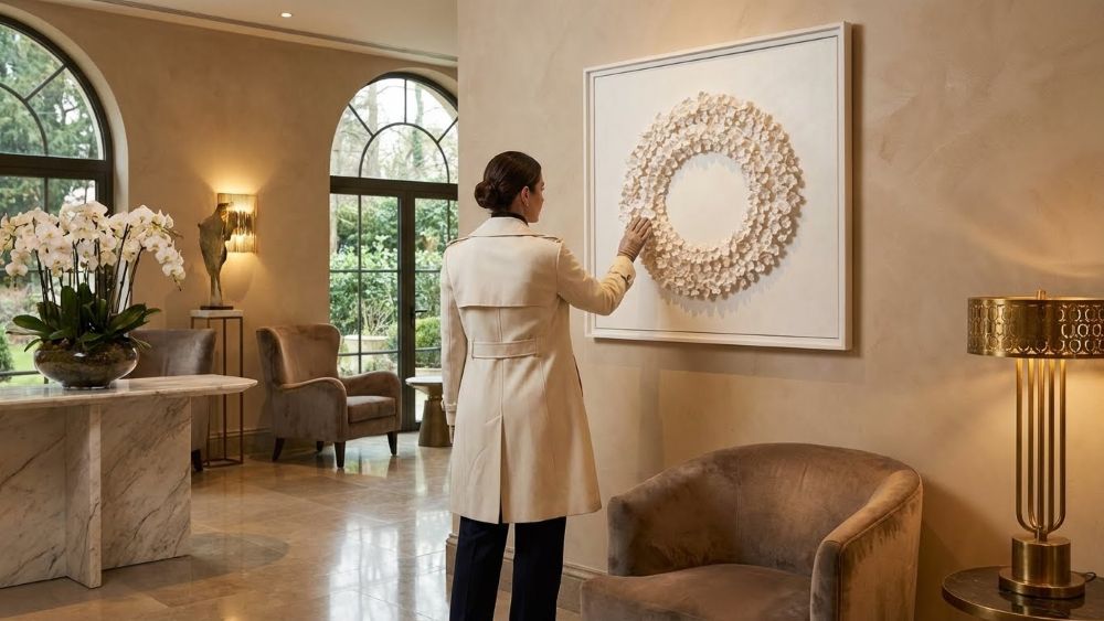 Framed Hydrangea 3D Textured Wall Art in White