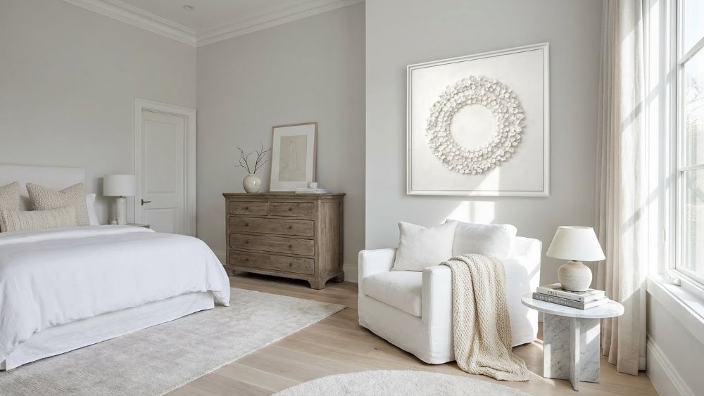 Framed Hydrangea 3D Textured Wall Art in White - Image 3