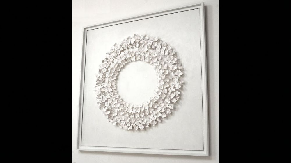 Framed Hydrangea 3D Textured Wall Art in White - Image 10