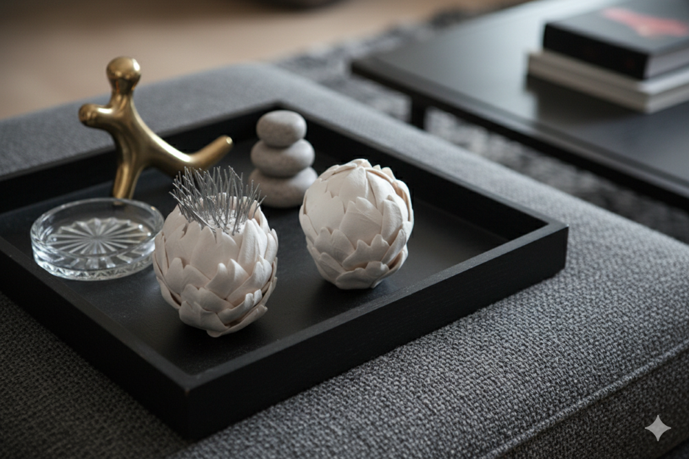 Artichoke Clay Sculptures, Handmade White Botanical French Decor Accents - Image 10