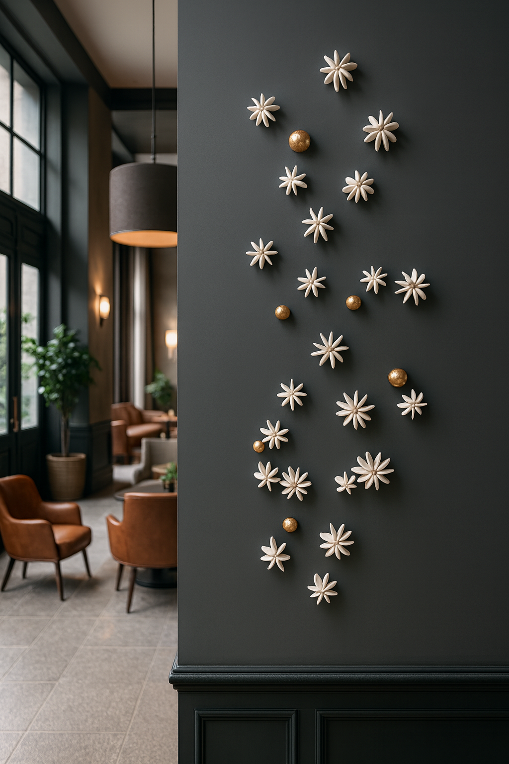 Carambola 3D Clay Wall Sculptures, Installation Art for Japandi & Organic Modern Decor