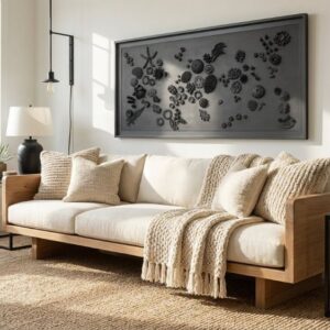 Black 3D Textured Coral Reef Wall Sculpture