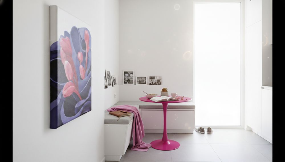 Fuchsia Flower Botanical Wall Art in Pink & Purple - Image 5