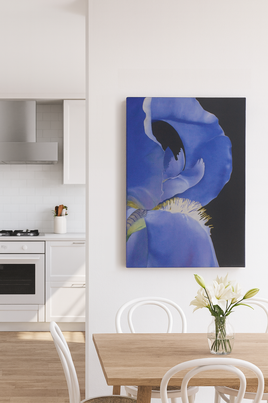 Blue Iris Flower Painting, Elegant Botanical Wall Art - Image 2