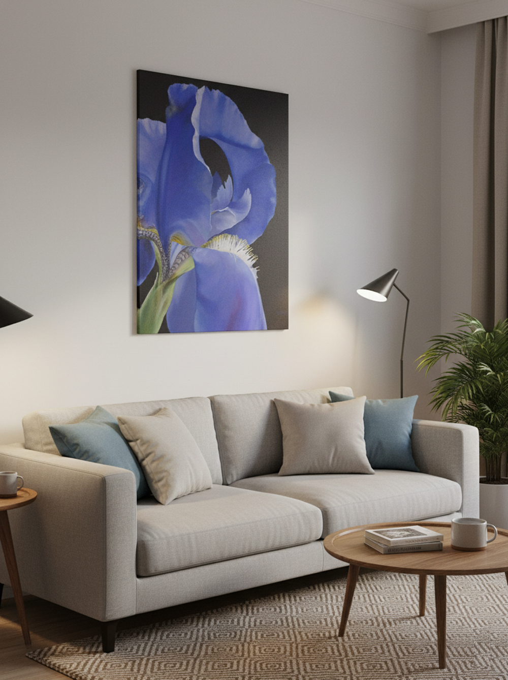 Blue Iris Flower Painting, Elegant Botanical Wall Art - Image 10