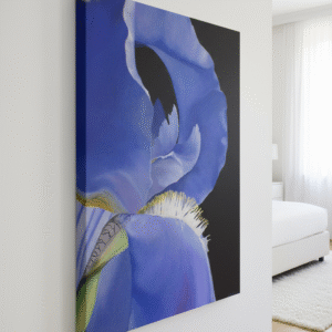 Blue Iris Flower Painting, Elegant Botanical Wall Art