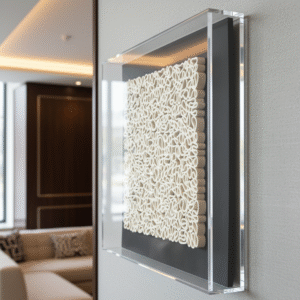 Squiggle Dimensional Wall Art in Off-White, Modern Organic Sculptural Architectural Element