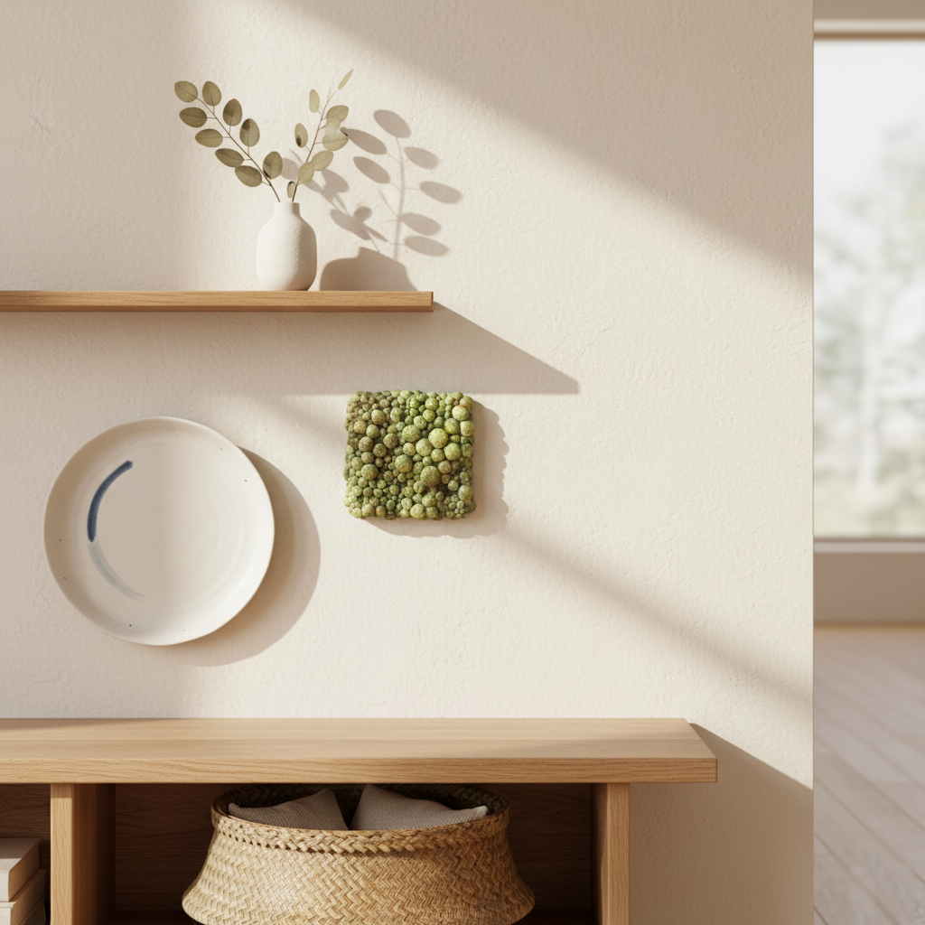 Moss Clay Wall Sculptures Textured Green Art Tiles for Installation 3D Biophilic Design - Image 11