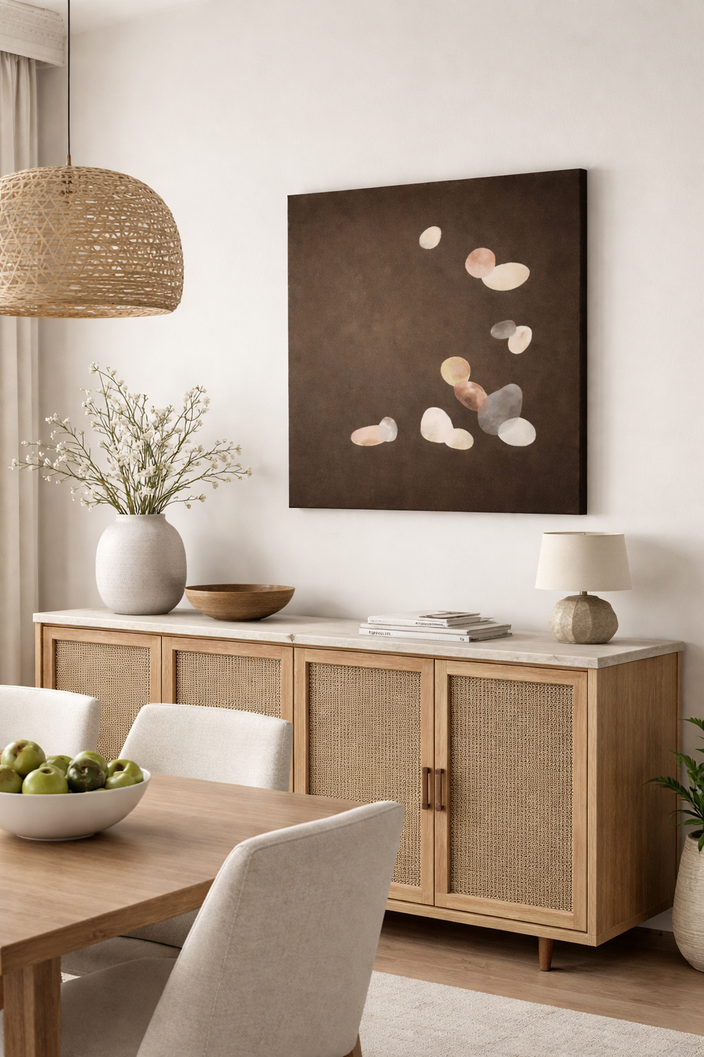 Scandi Minimalist Abstract Painting Neutral Tones Japandi Wall Art, Large Organic Modern Canvas - Image 4