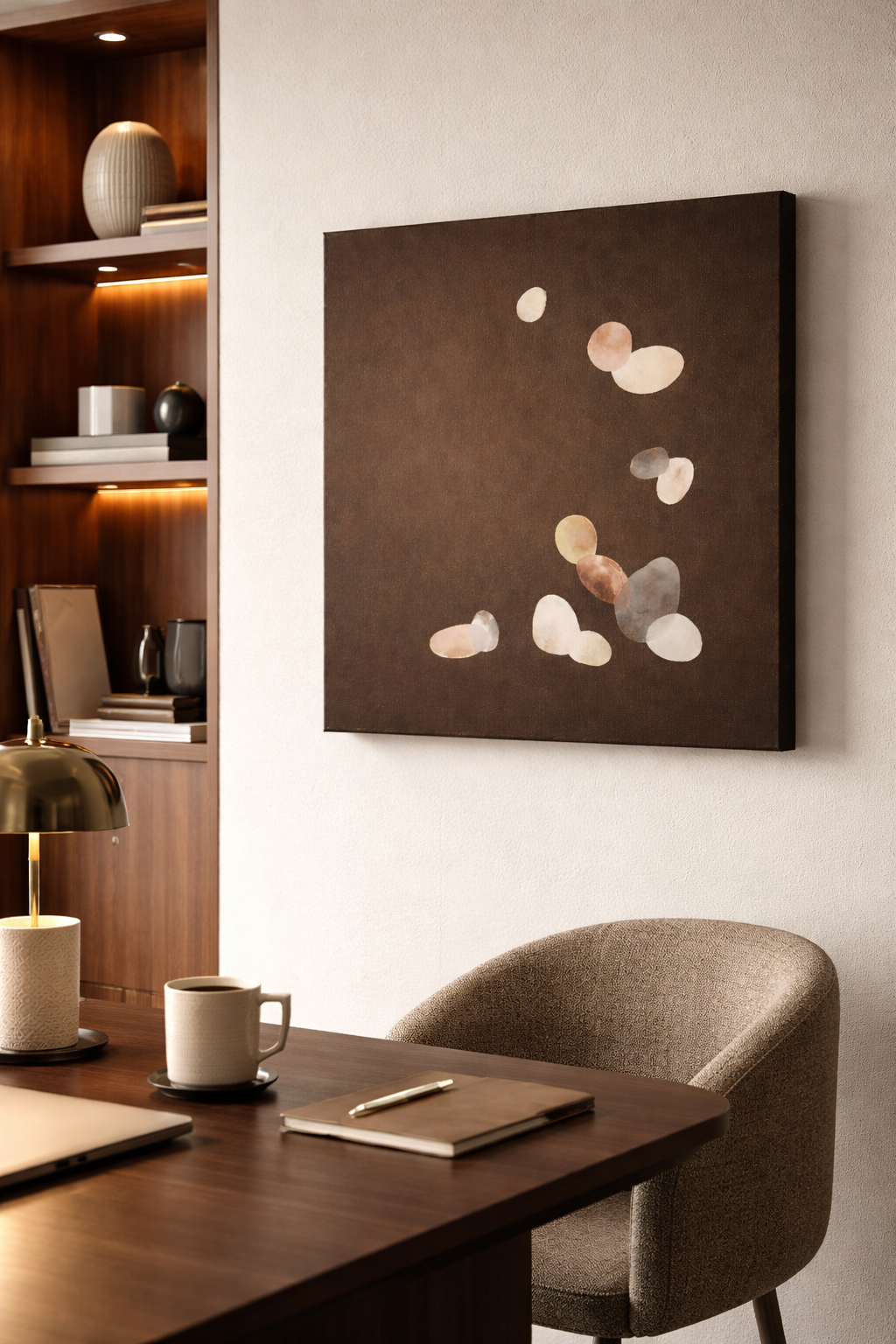 Scandi Minimalist Abstract Painting Neutral Tones Japandi Wall Art, Large Organic Modern Canvas - Image 6