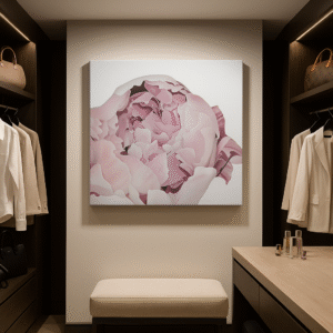 Large Peony Painting Blush Pink Moody Floral Art