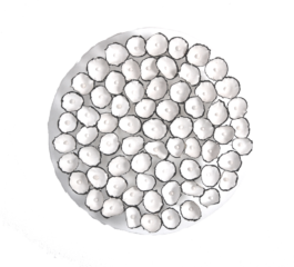 elegant round abstract flower wall art in black and white, Chanel style sophisticated artwork ideal for interior design.