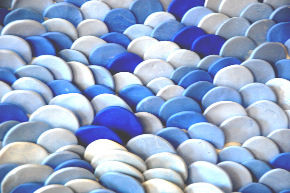 Ocean Ripple Abstract Art: Layered Blue Disc Sculpture, Modern Textured Wall Hanging, Unique Coastal Home Decor - Image 15