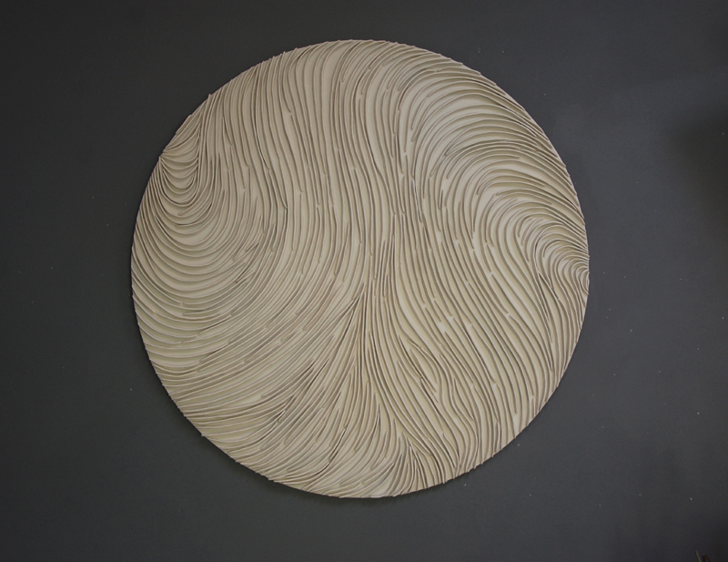 Biomorphic Parametric Off-White Tondo Round Clay Dimensional Wall Art - Image 11