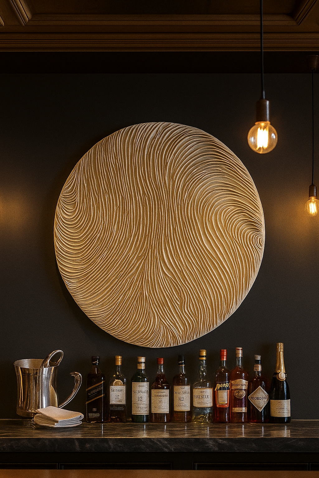 Biomorphic Parametric Off-White Tondo Round Clay Dimensional Wall Art - Image 4