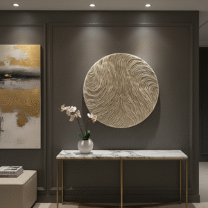 Biomorphic Parametric Off-White Tondo Round Clay Dimensional Wall Art