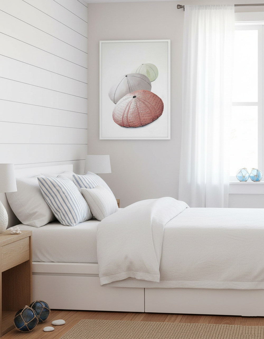 Sea Urchin Textured Bathroom Wall Art Decor, Pastel Colors - Image 4