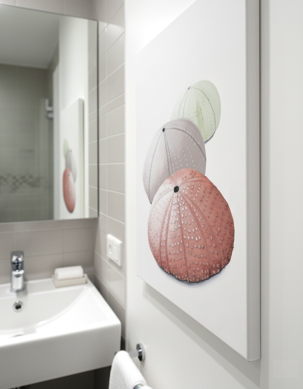Sea Urchin Textured Bathroom Wall Art Decor, Pastel Colors - Image 6