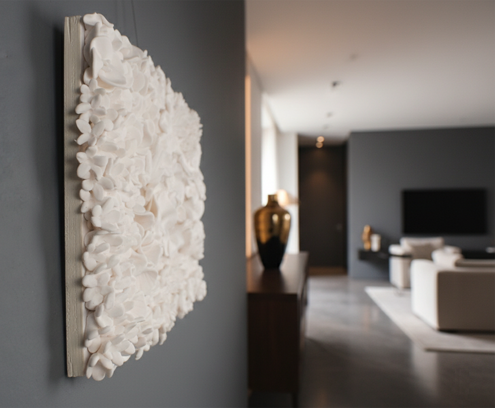 Wildflower Clay Wall Art Textured Floral Plaque, 32x22cm - Image 4