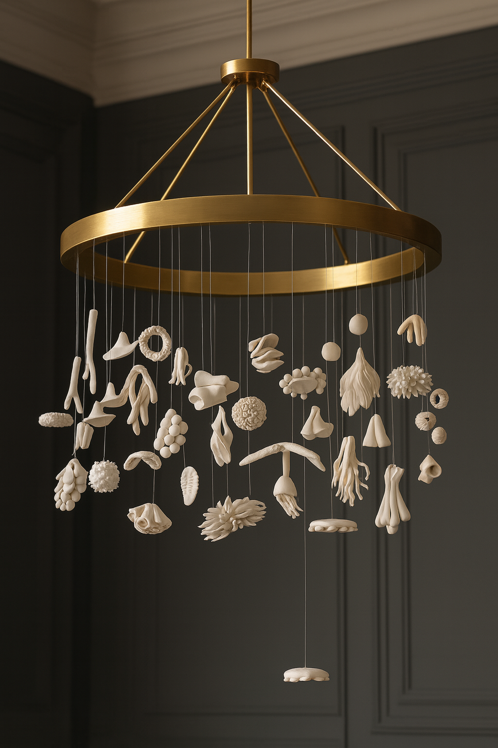 Coastal Clay Mobile Coral Reef Sculpture Set • Modern Coastal Decor