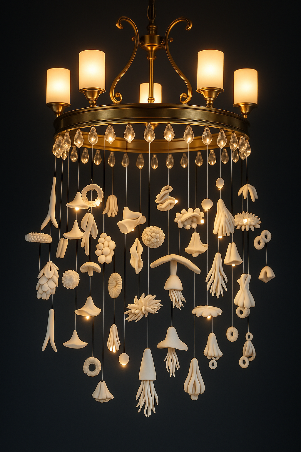 Coastal Clay Mobile Coral Reef Sculpture Set • Modern Coastal Decor - Image 3