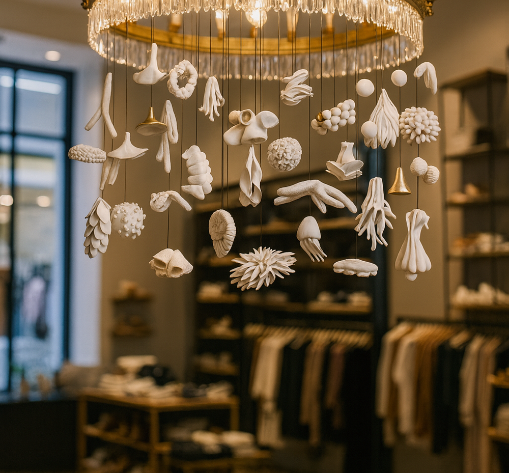 Coastal Clay Mobile Coral Reef Sculpture Set • Modern Coastal Decor - Image 8