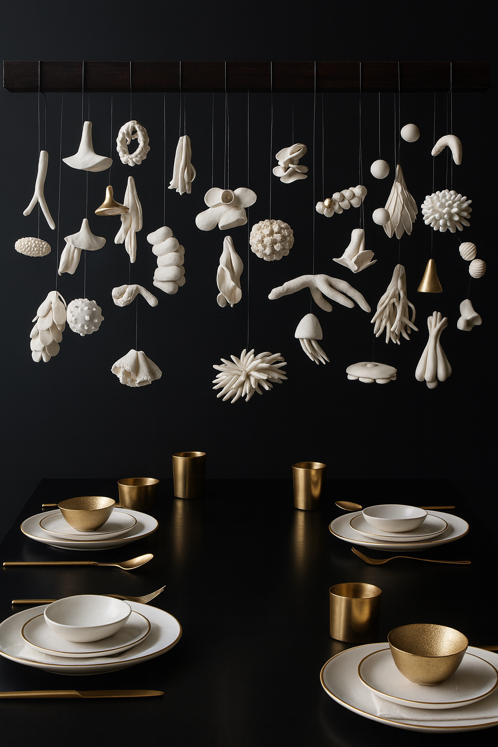 Coastal Clay Mobile Coral Reef Sculpture Set • Modern Coastal Decor - Image 4