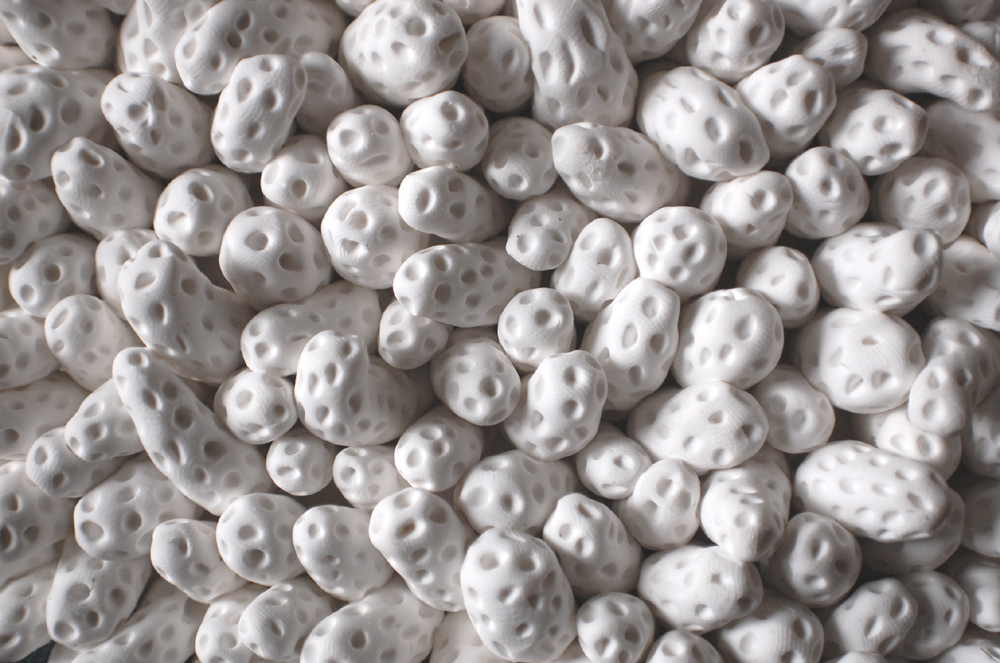 Sea Textures Clay Wall Sculpture in White - Image 4