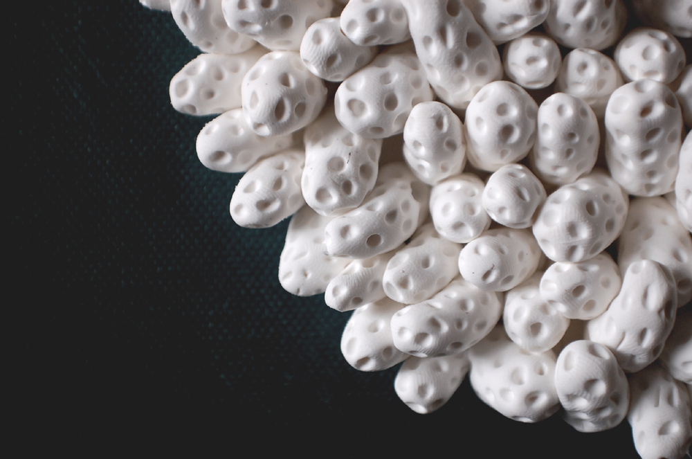 Sea Textures Clay Wall Sculpture in White - Image 5