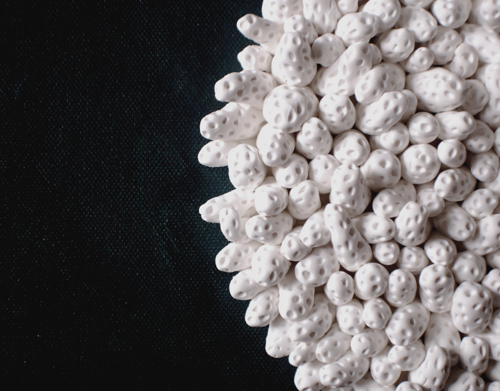Sea Textures Clay Wall Sculpture in White - Image 6