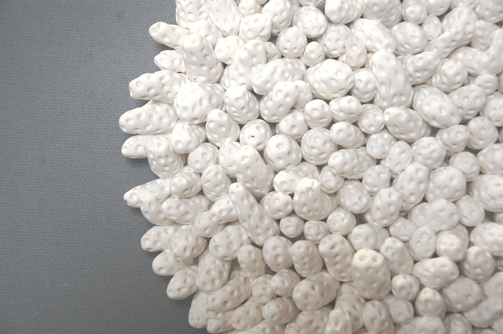 Sea Textures Clay Wall Sculpture in White - Image 8