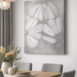Ethereal Abstract Oil Painting Monochromatic Wall Art - Oversized Minimalist Canvas in Neutral Tones