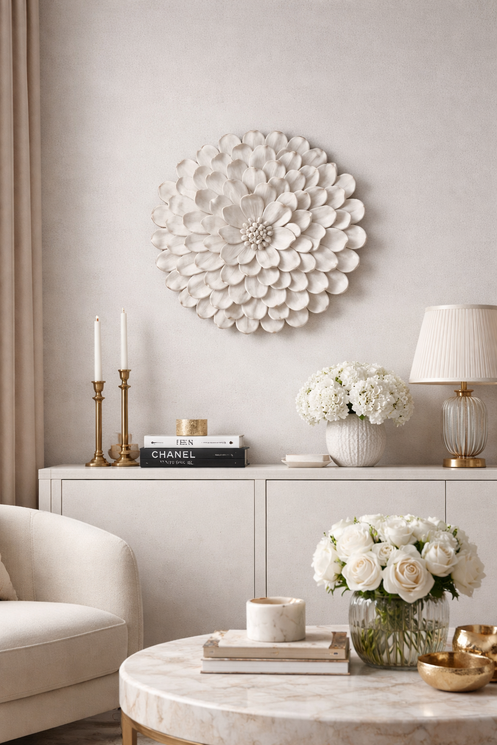 Large Dimensional Wall Flower Sculpture Decor