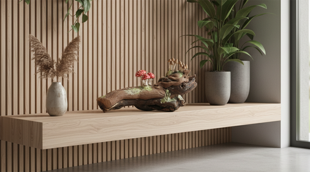 Fungi Fly Agaric Mushrooms on French Wine Vine Unique Sculpture - Image 4