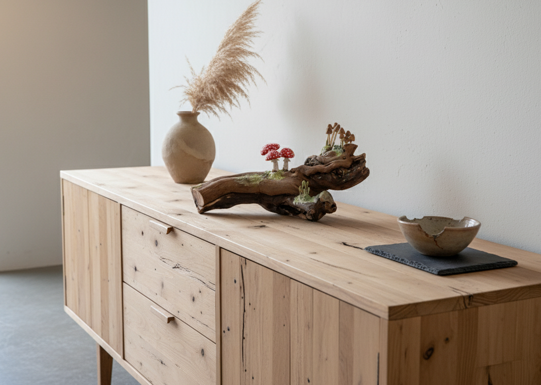 Fungi Fly Agaric Mushrooms on French Wine Vine Unique Sculpture - Image 2